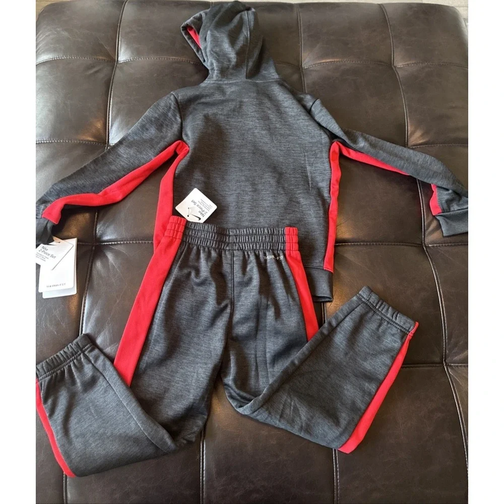 Nike Toddler Boys Size 4T 2-Pc Track Zip Jacket & Jogger Pants Set Black Heather